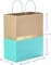 13" Large Paper Gift Bags – Pack of 6 Turquoise & Kraft Gift Bags with Handles for Birthdays, Easter, Weddings, Baby & Bridal Showers, Mother’s Day (Turquoise)